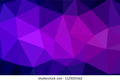 Dark Purple vector triangle mosaic template. Triangular geometric sample with gradient.  Completely new template for your banner.