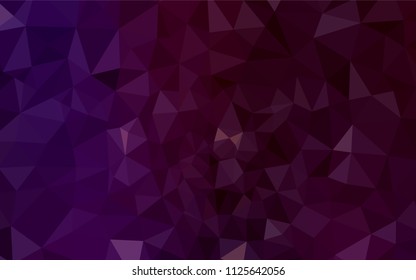 Dark Purple vector triangle mosaic template. Creative illustration in halftone style with triangles. New template for your brand book.