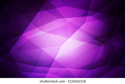 Dark Purple vector triangle mosaic cover. Colorful illustration in polygonal style with gradient. Triangular pattern for your design.