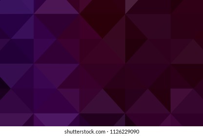 Dark Purple vector triangle mosaic template. Elegant bright polygonal illustration with gradient. Brand new style for your business design.