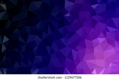 Dark Purple vector triangle mosaic cover. Colorful illustration in polygonal style with gradient. Completely new template for your banner.