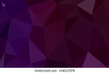 Dark Purple vector triangle mosaic texture. Triangular geometric sample with gradient.  Triangular pattern for your design.