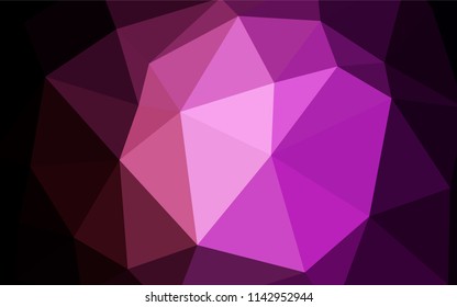 Dark Purple vector triangle mosaic template. Shining colorful illustration with triangles. Best triangular design for your business.