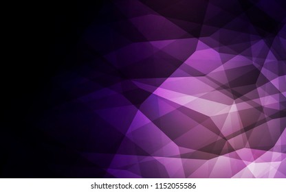 Dark Purple vector triangle mosaic template. Polygonal abstract illustration with gradient. A completely new design for your leaflet.