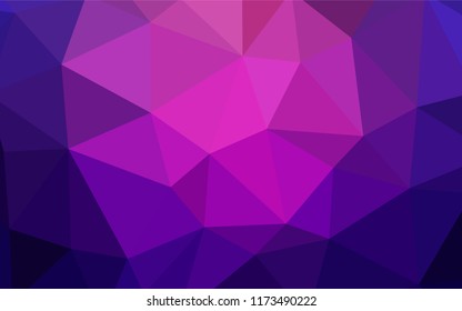 Dark Purple vector triangle mosaic texture. Glitter abstract illustration with an elegant triangles. Triangular pattern for your design.