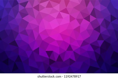 Dark Purple vector triangle mosaic template. Creative illustration in halftone style with triangles. Brand new design for your business.