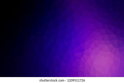 Dark Purple vector triangle mosaic template. Shining colorful illustration with triangles. Brand new design for your business.