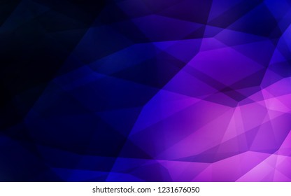Dark Purple vector triangle mosaic cover. Triangular geometric sample with gradient.  Polygonal design for your web site.