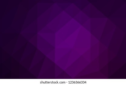 Dark Purple vector triangle mosaic cover. Colorful illustration in abstract style with gradient. Template for a cell phone background.