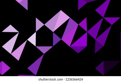 Dark Purple vector triangle mosaic cover. Creative illustration in halftone style with gradient. Completely new design for your business.