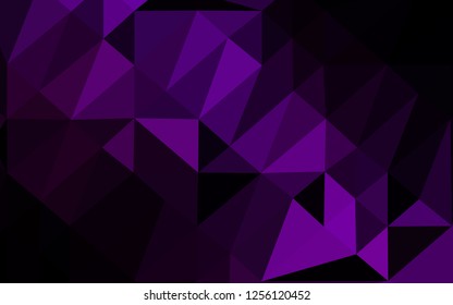 Dark Purple vector triangle mosaic template. Triangular geometric sample with gradient.  Polygonal design for your web site.