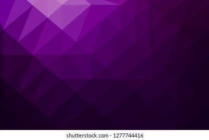 Dark Purple vector triangle mosaic cover. Colorful illustration in Origami style with gradient.  Brand new style for your business design.
