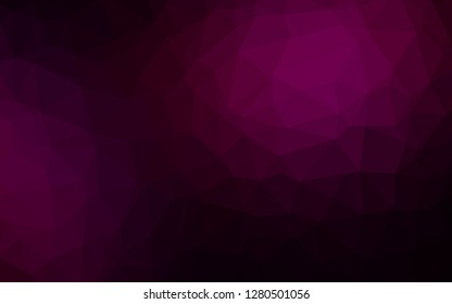 Dark Purple vector triangle mosaic template. Colorful illustration in Origami style with gradient.  Template for your brand book.