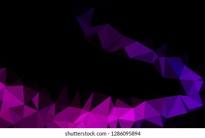 Dark Purple vector triangle mosaic texture. Colorful abstract illustration with gradient. Brand new style for your business design.