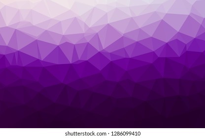 Dark Purple vector triangle mosaic cover. An elegant bright illustration with gradient. Template for a cell phone background.