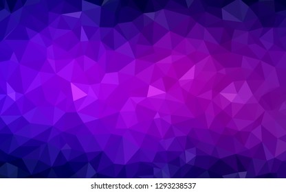 Dark Purple vector triangle mosaic template. Creative illustration in halftone style with triangles. Triangular pattern for your design.