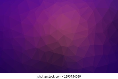Dark Purple vector triangle mosaic template. Shining colored illustration in a Brand new style. Completely new design for your business.