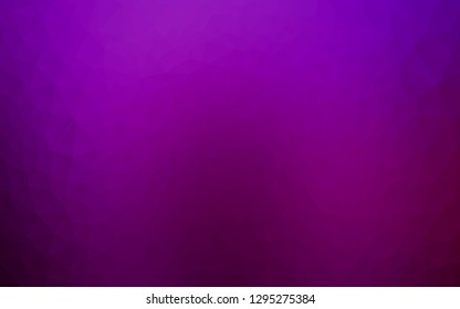 Dark Purple vector triangle mosaic template. Triangular geometric sample with gradient.  The best triangular design for your business.