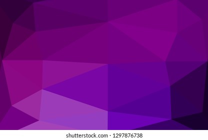 Dark Purple vector triangle mosaic template. Shining illustration, which consist of triangles. Triangular pattern for your business design.