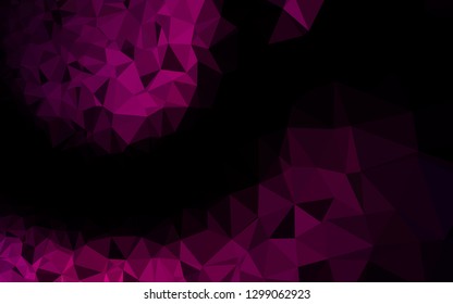 Dark Purple vector triangle mosaic cover. Modern geometrical abstract illustration with gradient. Template for a cell phone background.