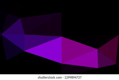 Dark Purple vector triangle mosaic template. Triangular geometric sample with gradient.  The best triangular design for your business.