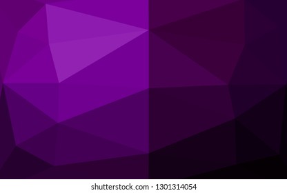 Dark Purple vector triangle mosaic template. Colorful abstract illustration with gradient. Textured pattern for background.