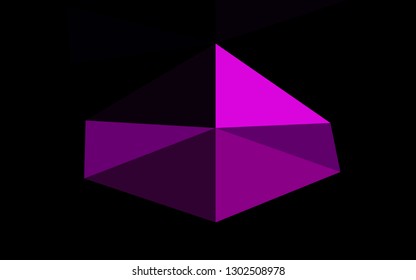 Dark Purple vector triangle mosaic texture. A sample with polygonal shapes. The best triangular design for your business.