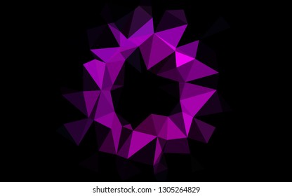 Dark Purple vector triangle mosaic cover. Geometric illustration in Origami style with gradient. Textured pattern for background.