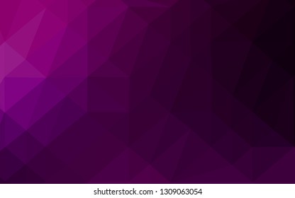 Dark Purple vector triangle mosaic texture. Triangular geometric sample with gradient.  Template for your brand book.