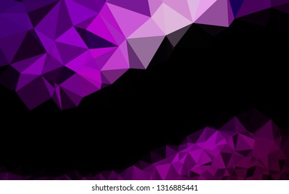 Dark Purple vector triangle mosaic texture. A completely new color illustration in a vague style. Completely new design for your business.
