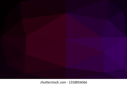 Dark Purple vector triangle mosaic cover. Shining illustration, which consist of triangles. Textured pattern for background.