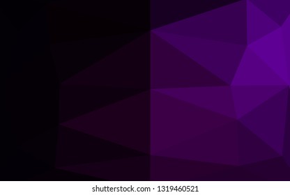 Dark Purple vector triangle mosaic template. Shining colored illustration in a Brand new style. The best triangular design for your business.