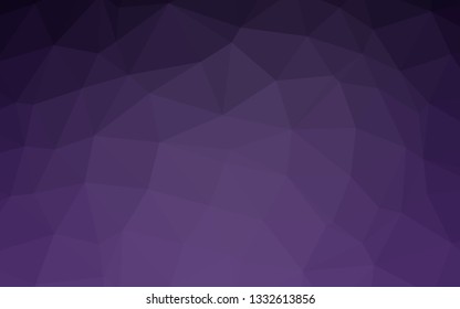 Dark Purple vector triangle mosaic template. Creative illustration in halftone style with gradient. New texture for your design.