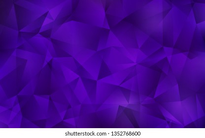 Dark Purple vector triangle mosaic texture. Elegant bright polygonal illustration with gradient. Completely new template for your banner.