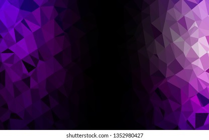 Dark Purple vector triangle mosaic texture. A sample with polygonal shapes. Brand new style for your business design.