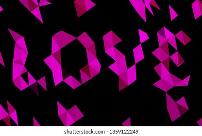 Dark Purple vector triangle mosaic template. Colorful illustration in Origami style with gradient.  Template for a cell phone background.
