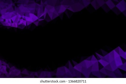Dark Purple vector triangle mosaic texture. Triangular geometric sample with gradient.  Template for your brand book.