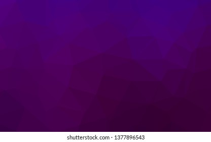 Dark Purple vector triangle mosaic texture. Glitter abstract illustration with an elegant design. Triangular pattern for your business design.