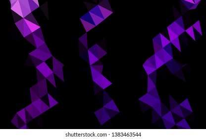 Dark Purple vector triangle mosaic texture. Geometric illustration in Origami style with gradient. New texture for your design.