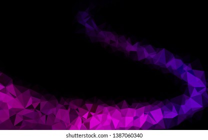 Dark Purple vector triangle mosaic cover. A vague abstract illustration with gradient. Triangular pattern for your business design.
