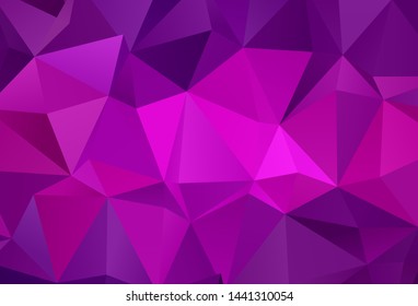 Dark Purple vector triangle mosaic template. Creative illustration in halftone style with triangles. Best triangular design for your business.