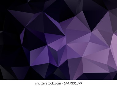 Dark Purple vector triangle mosaic texture. Creative illustration in halftone style with triangles. Best triangular design for your business.