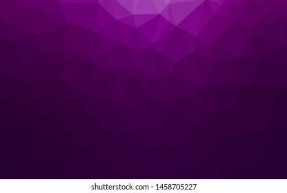 Dark Purple vector triangle mosaic cover. Modern geometrical abstract illustration with gradient. Triangular pattern for your business design.
