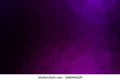 Dark Purple vector triangle mosaic cover. Glitter abstract illustration with an elegant design. Brand new style for your business design.