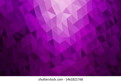 Dark Purple vector triangle mosaic texture. Creative illustration in halftone style with gradient. Polygonal design for your web site.