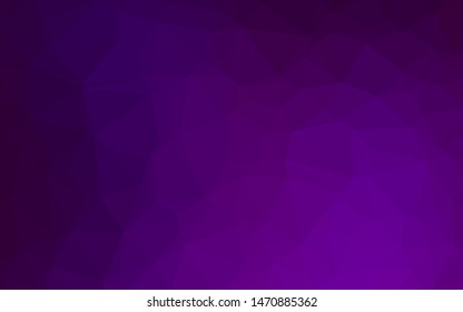 Dark Purple vector triangle mosaic cover. Geometric illustration in Origami style with gradient. Textured pattern for background.