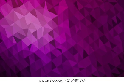 Dark Purple vector triangle mosaic template. Modern geometrical abstract illustration with gradient. Elegant pattern for a brand book.