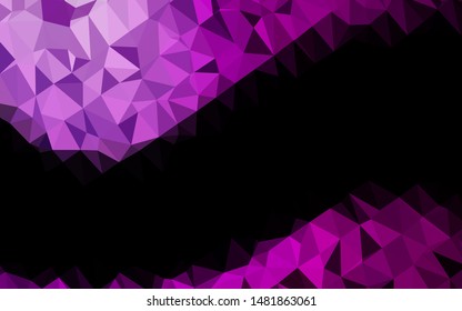 Dark Purple vector triangle mosaic template. A sample with polygonal shapes. The best triangular design for your business.