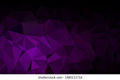 Dark Purple vector triangle mosaic cover. An elegant bright illustration with gradient. Template for a cell phone background.