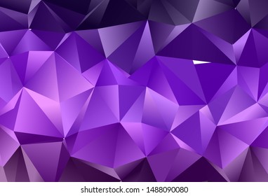 Dark Purple vector triangle mosaic template. Modern geometrical abstract illustration with gradient. Completely new template for your business design.